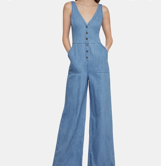 BCBGMAXAZRIA Denim  Retro, Jumpsuit, Light Wash Color - Picture 1 of 5